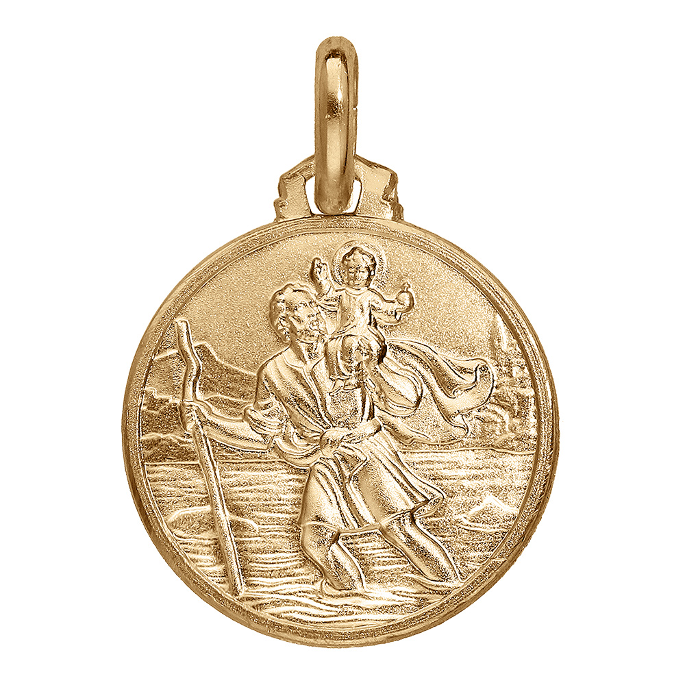 Pendentif en vermeil médaille saint-Christophe 16mm
