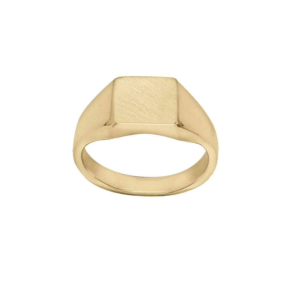 Chevalière en vermeil plateau carré 95mm X 95mm