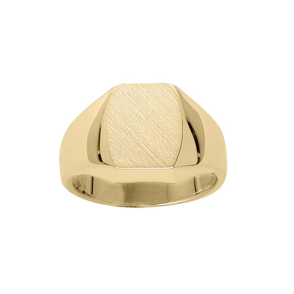 Chevalière en vermeil plateau tonneau 13mm X 10mm