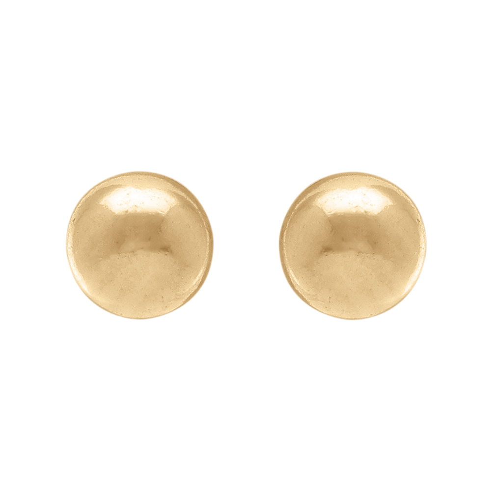 Boucles d'oreilles en plaqué or boule de 4mm et fermoir poussette