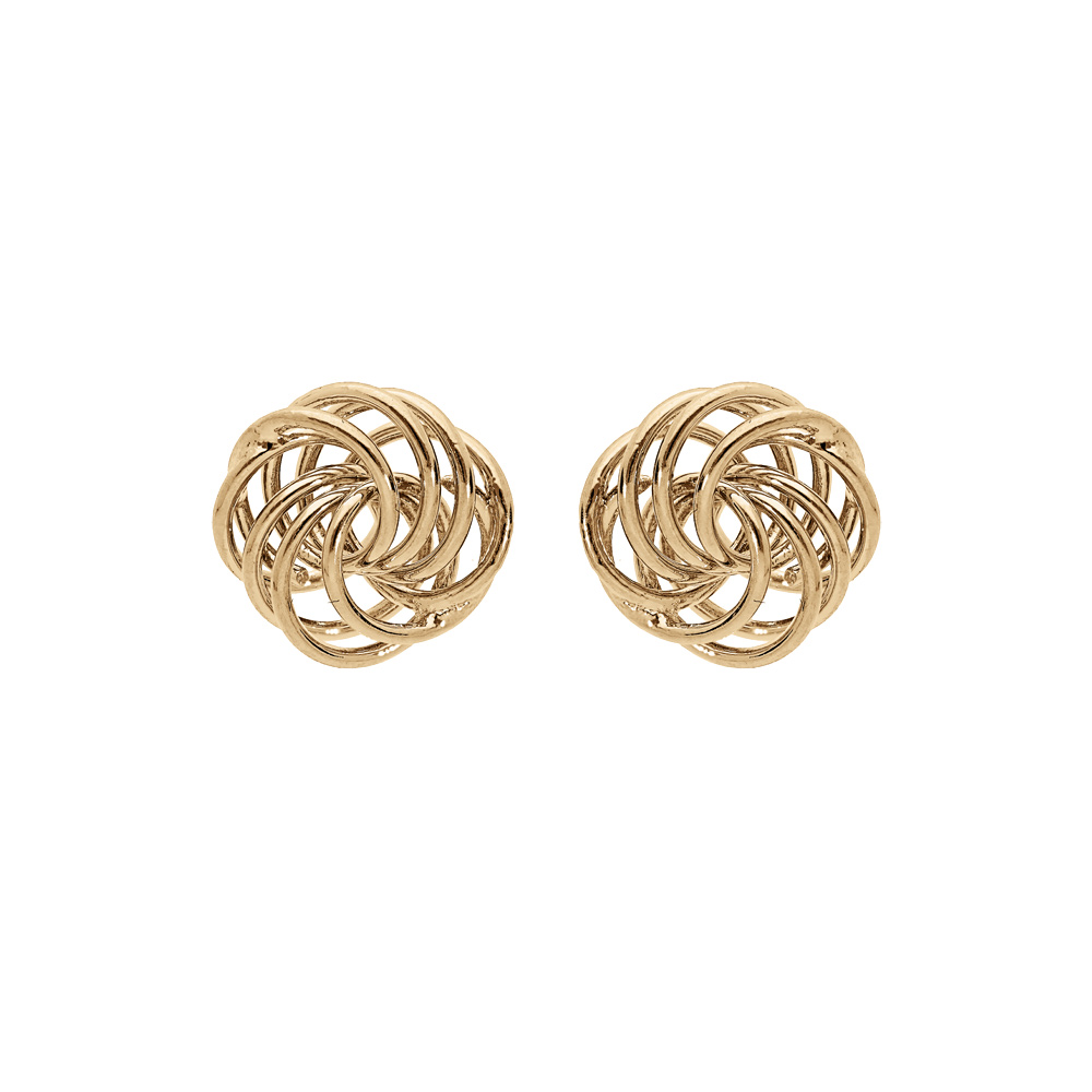 Boucles d'oreille tige en plaqué or noeud d'amour