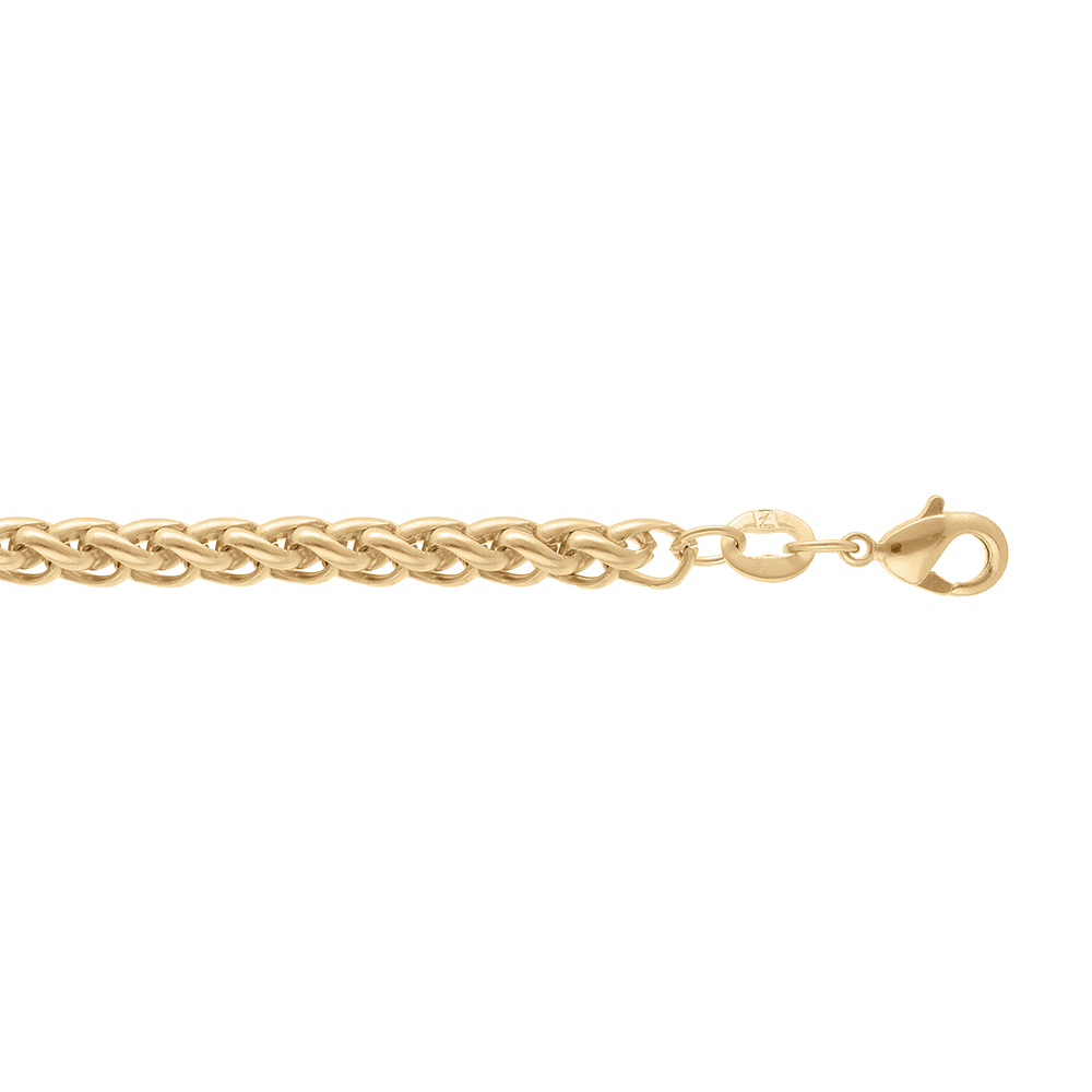 Bracelet en plaqué or chaîne maille palmier largeur 3mm et longueur 19cm