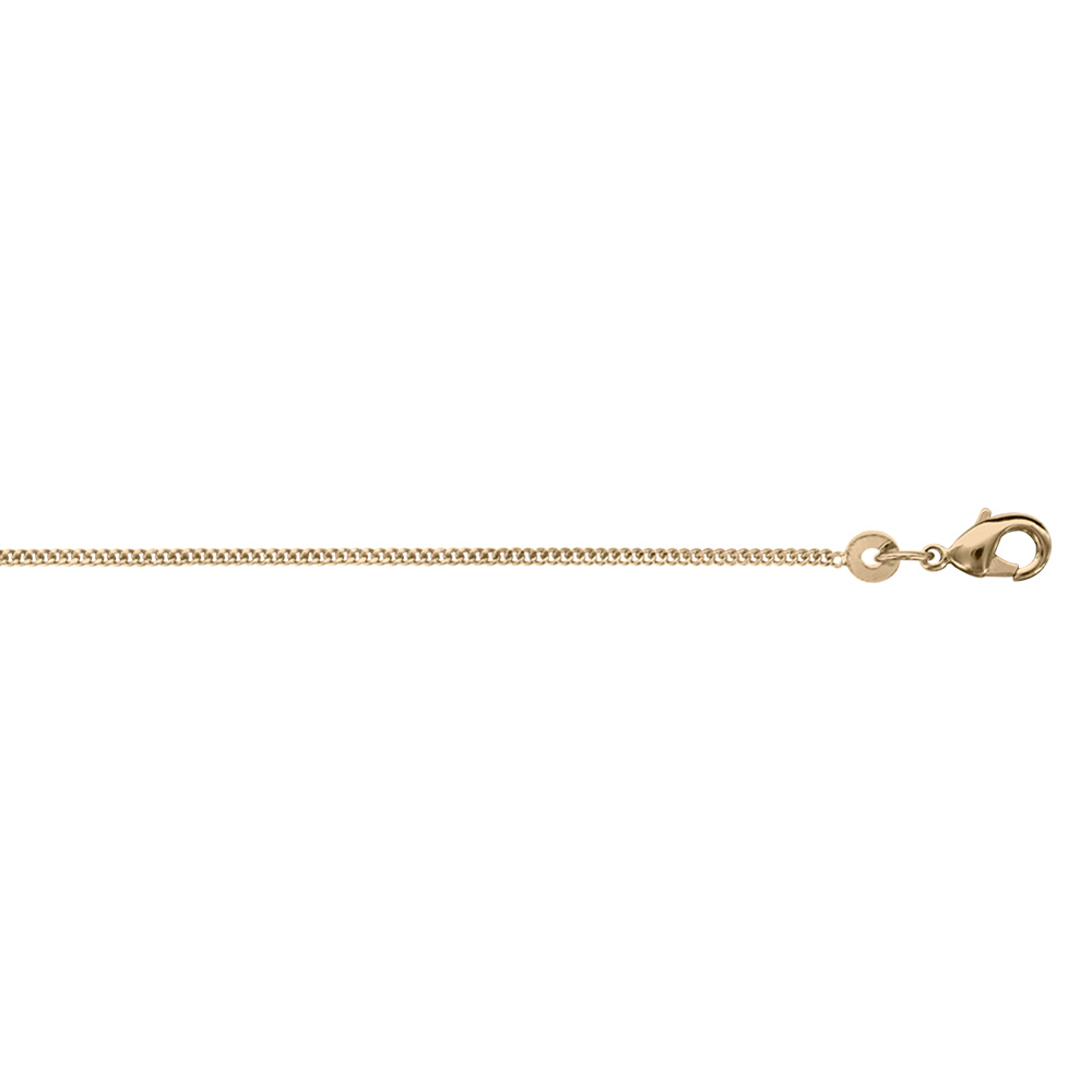 Chaîne en plaqué or maille serrée largeur 1,2mm et longueur 40cm