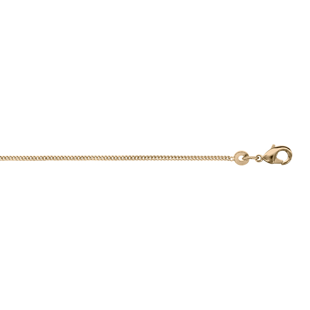 Chaîne en plaqué or maille serrée largeur 1,2mm et longueur 50cm