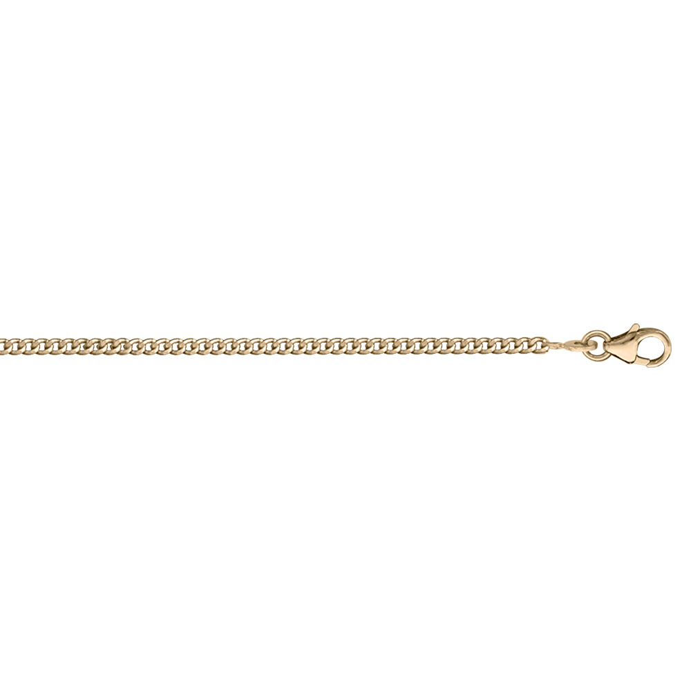 Chaîne en plaqué or maille serrée largeur 2,1mm et longueur 45cm