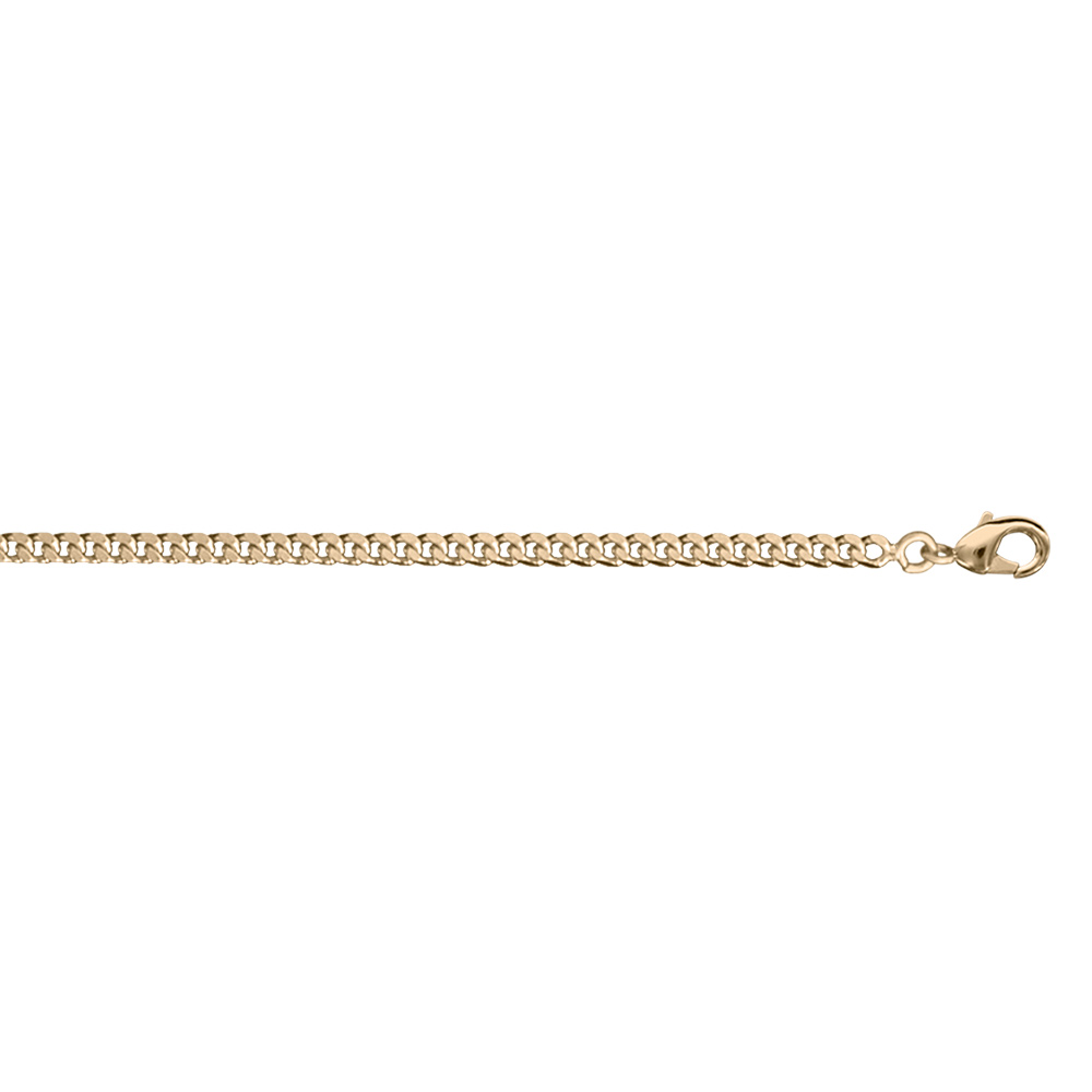 Chaîne en plaqué or maille serrée largeur 2,5mm et longueur 45cm