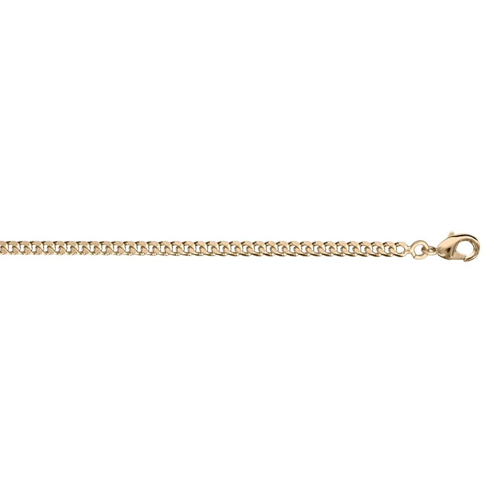 Chaîne en plaqué or maille serrée largeur 2,5mm et longueur 55cm