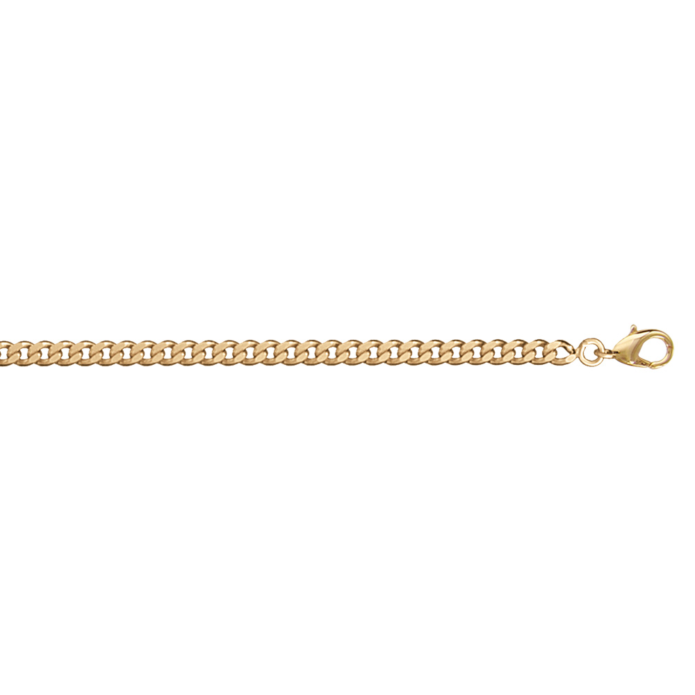 Chaîne en plaqué or maille serrée largeur 3,2mm et longueur 50cm