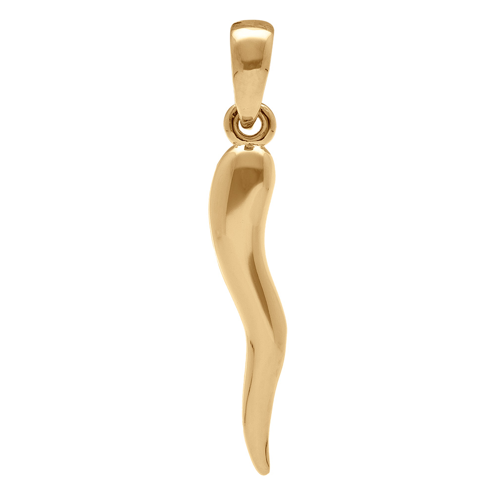 Pendentif en plaqué or corne italienne - porte-bonheur