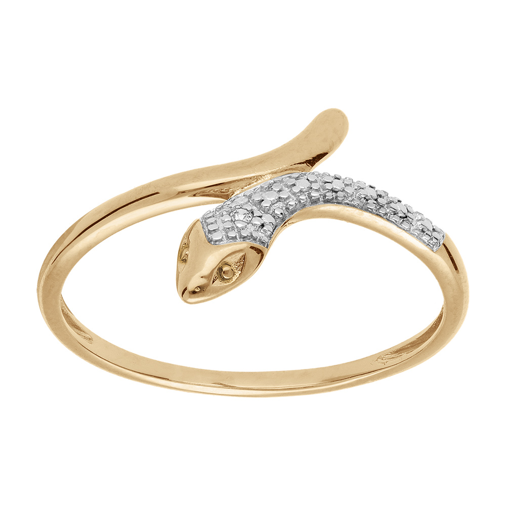 Bague en plaqué or serpent 2 tons