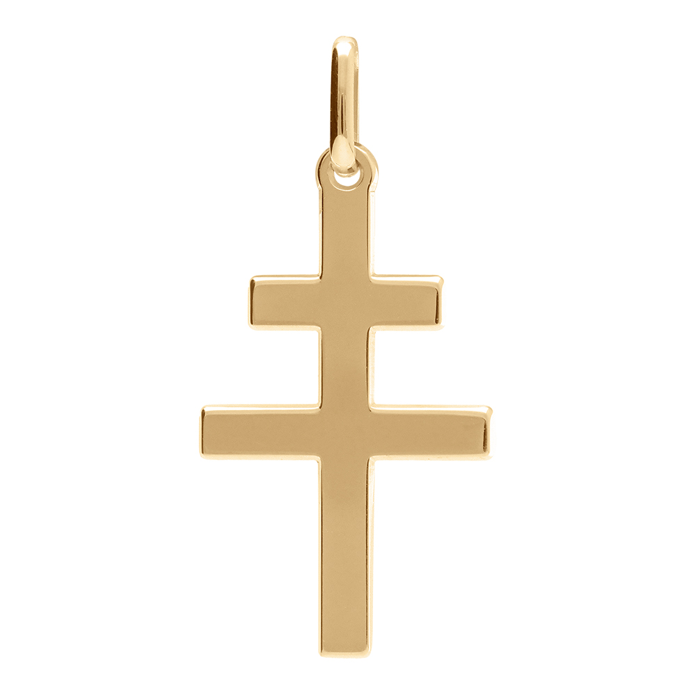 Pendentif en plaqué or Croix de Lorraine - 27mm x 16mm