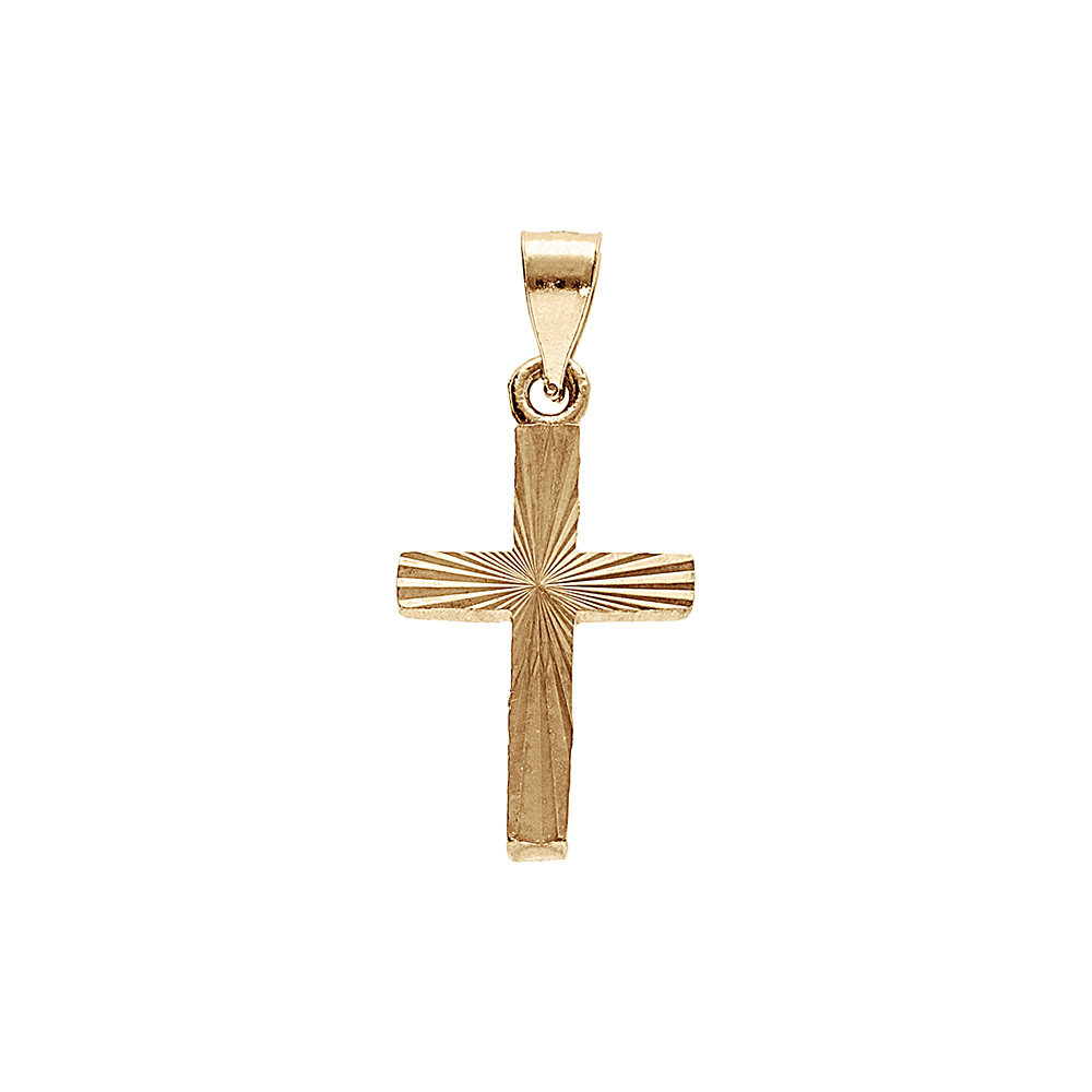 Pendentif en plaqué or croix diamantée 15x10mm