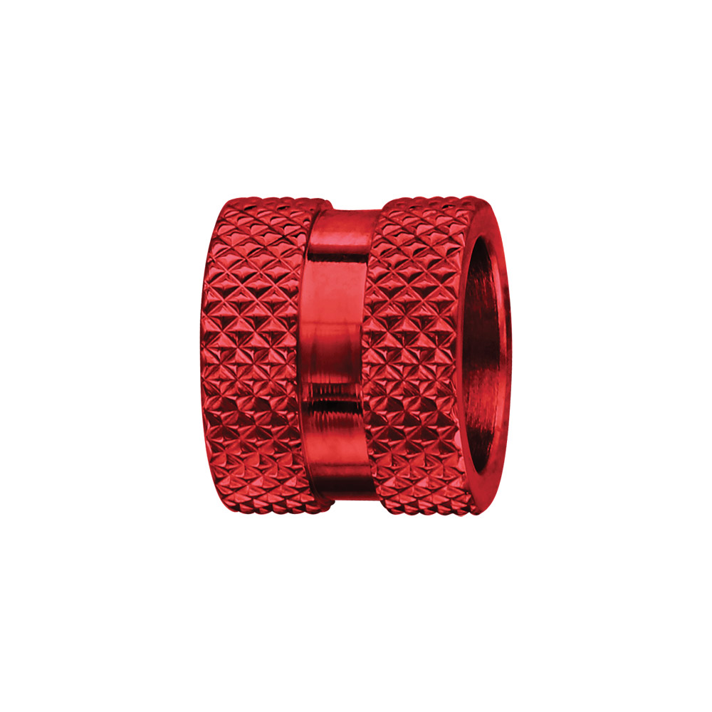 Charms Thabora grand modèle pour homme en acier et aluminium anodisé rouge brillant motif picots
