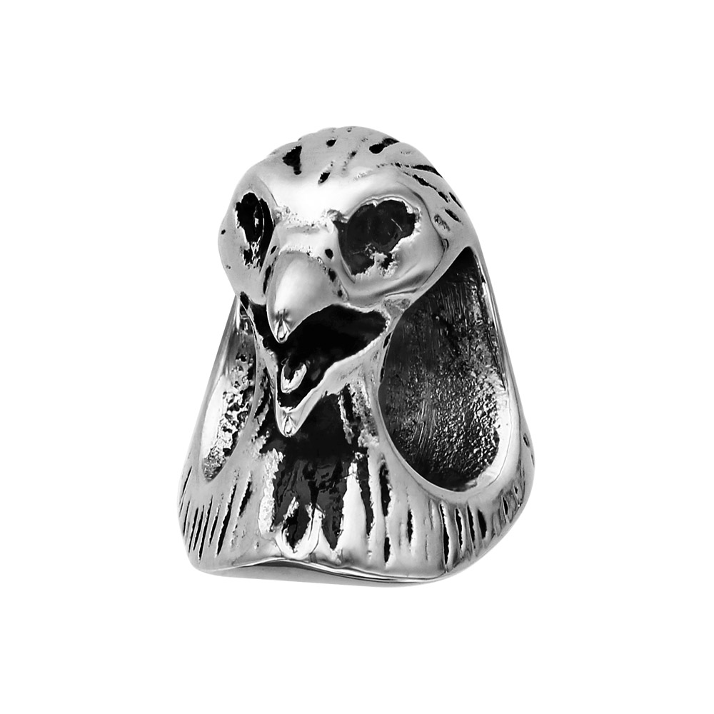 Charms Thabora grand modèle pour homme en acier tête d'aigle patinée
