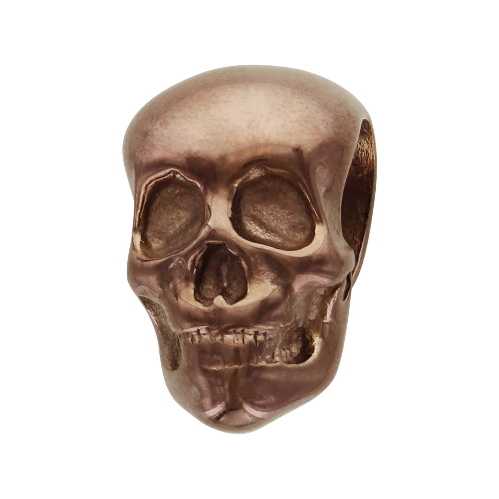 Charms Thabora grand modèle pour homme en acier et PVD marron tête de mort