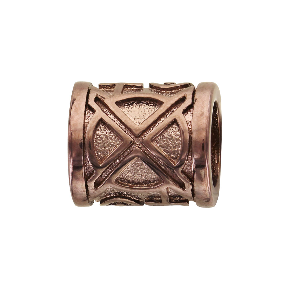 Charms Thabora grand modèle pour homme en acier et PVD marron cylindre motif