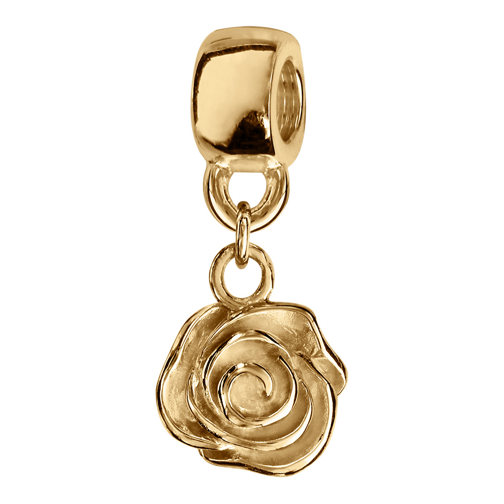 Charms coulissant en vermeil suspendu rose