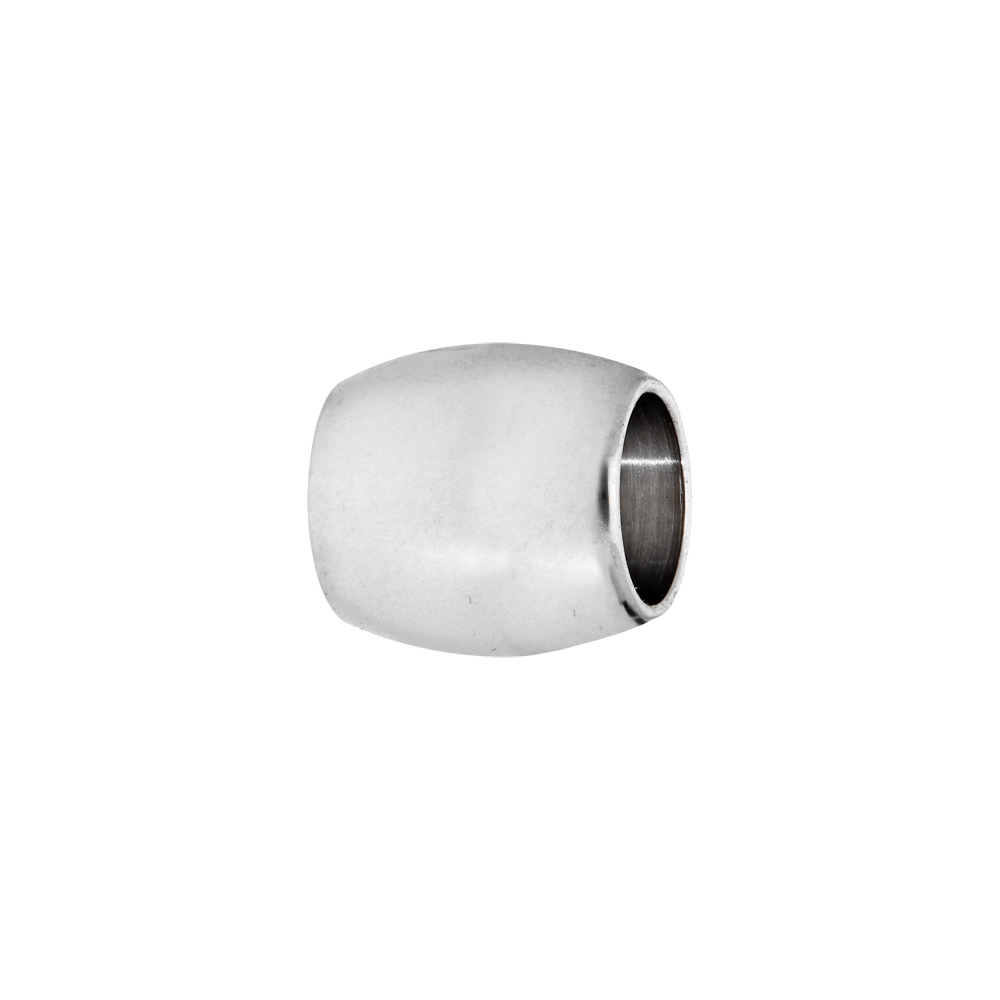 Charms Thabora médium en acier forme tonneau blanc