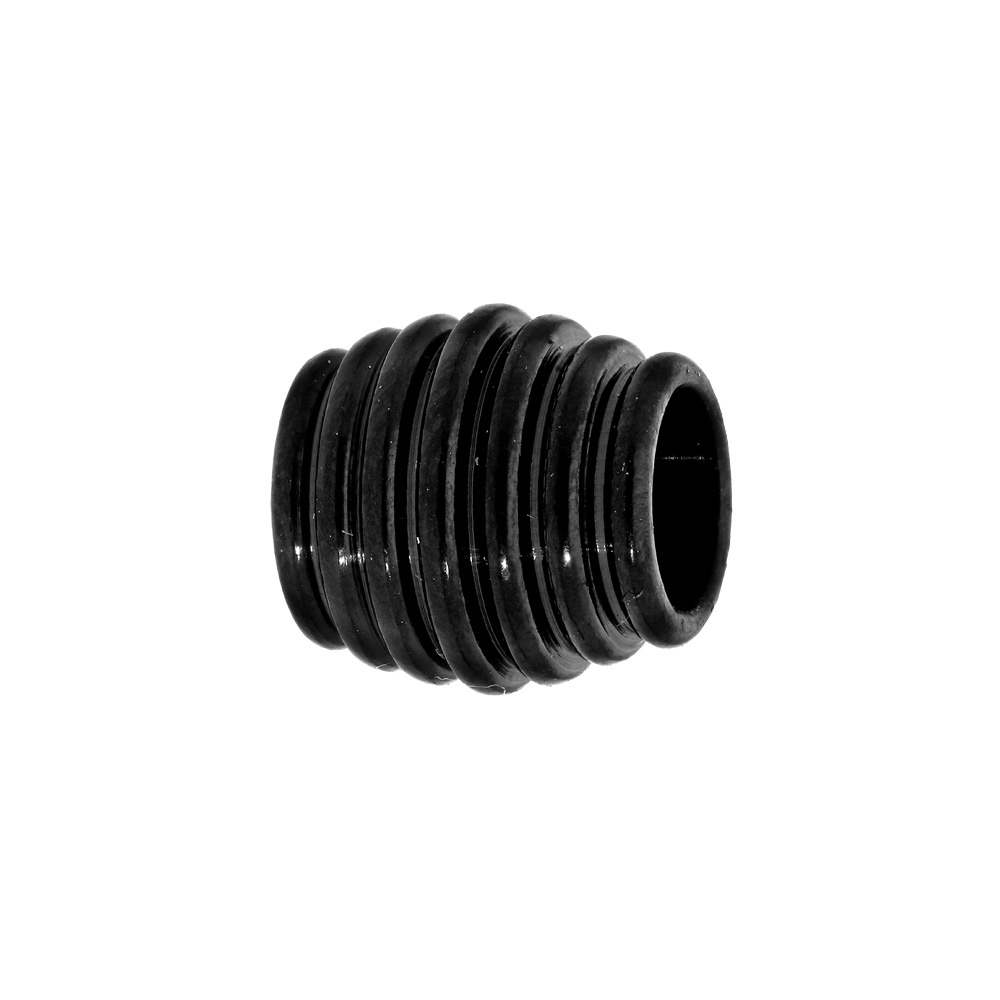 Charms Thabora médium en acier forme tonneau rainures PVD noir