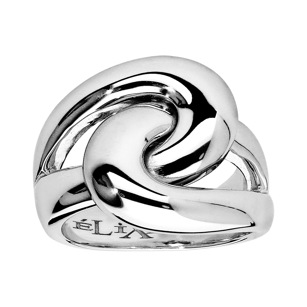 Bague Elixès en argent massif 2 boucles entremêlées