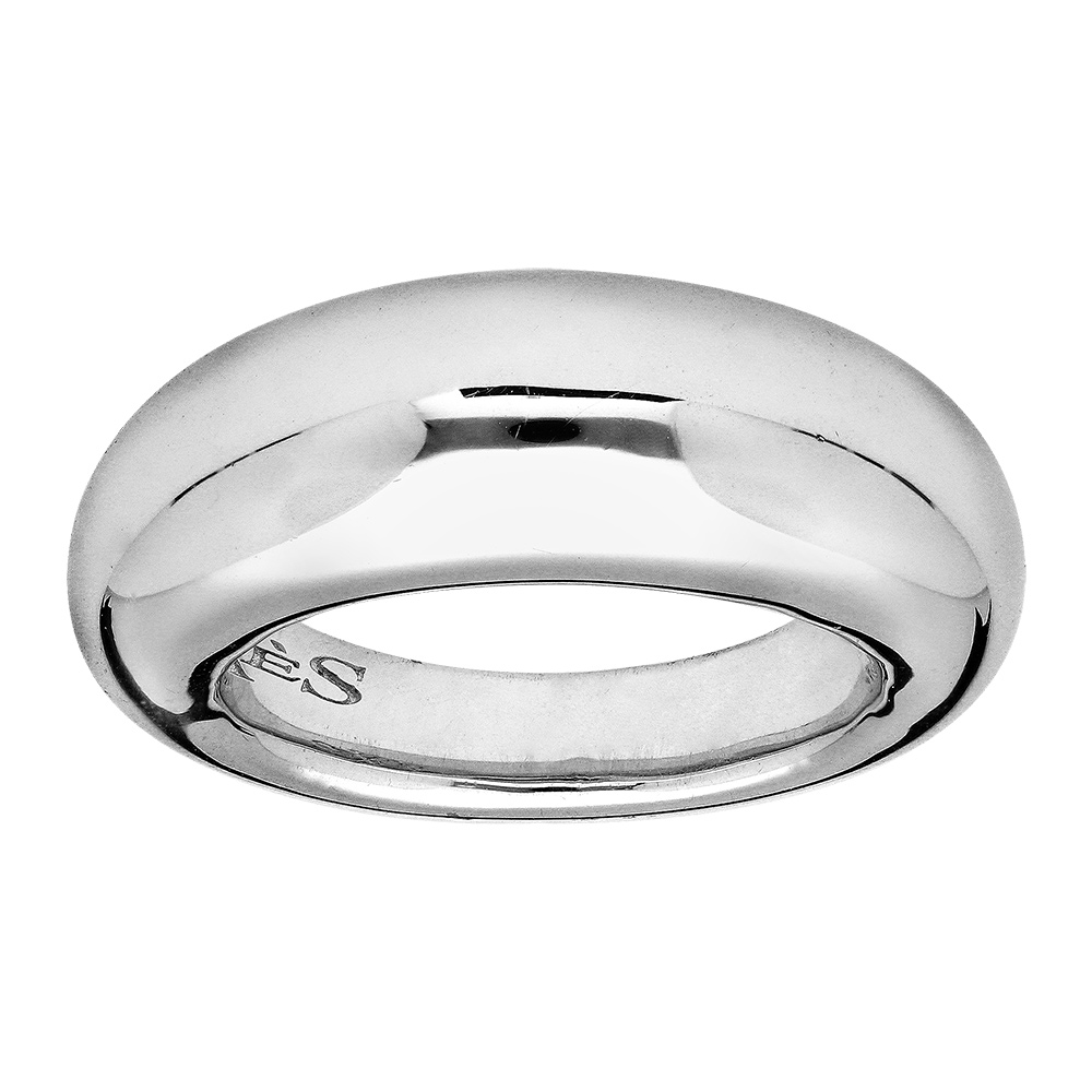Bague Elixès en argent massif rhodié forme bombée style rétro
