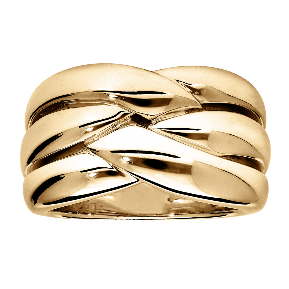 Bague Elixès en vermeil 3 brins croisés
