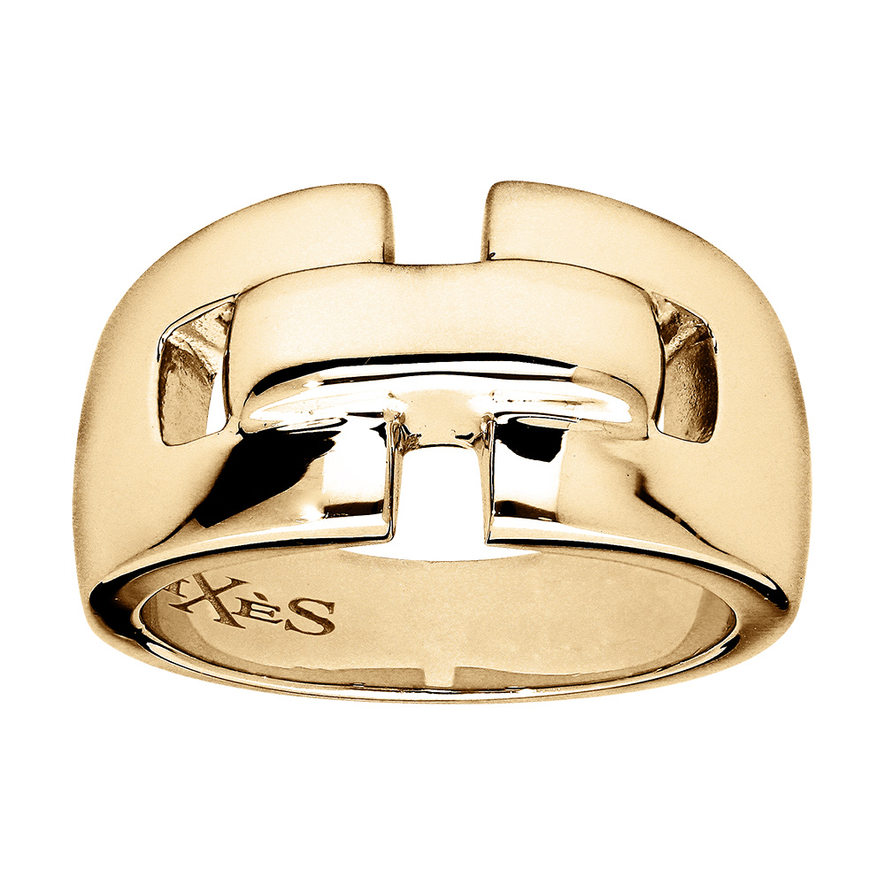 Bague Elixès en vermeil avec barrette sur le dessus