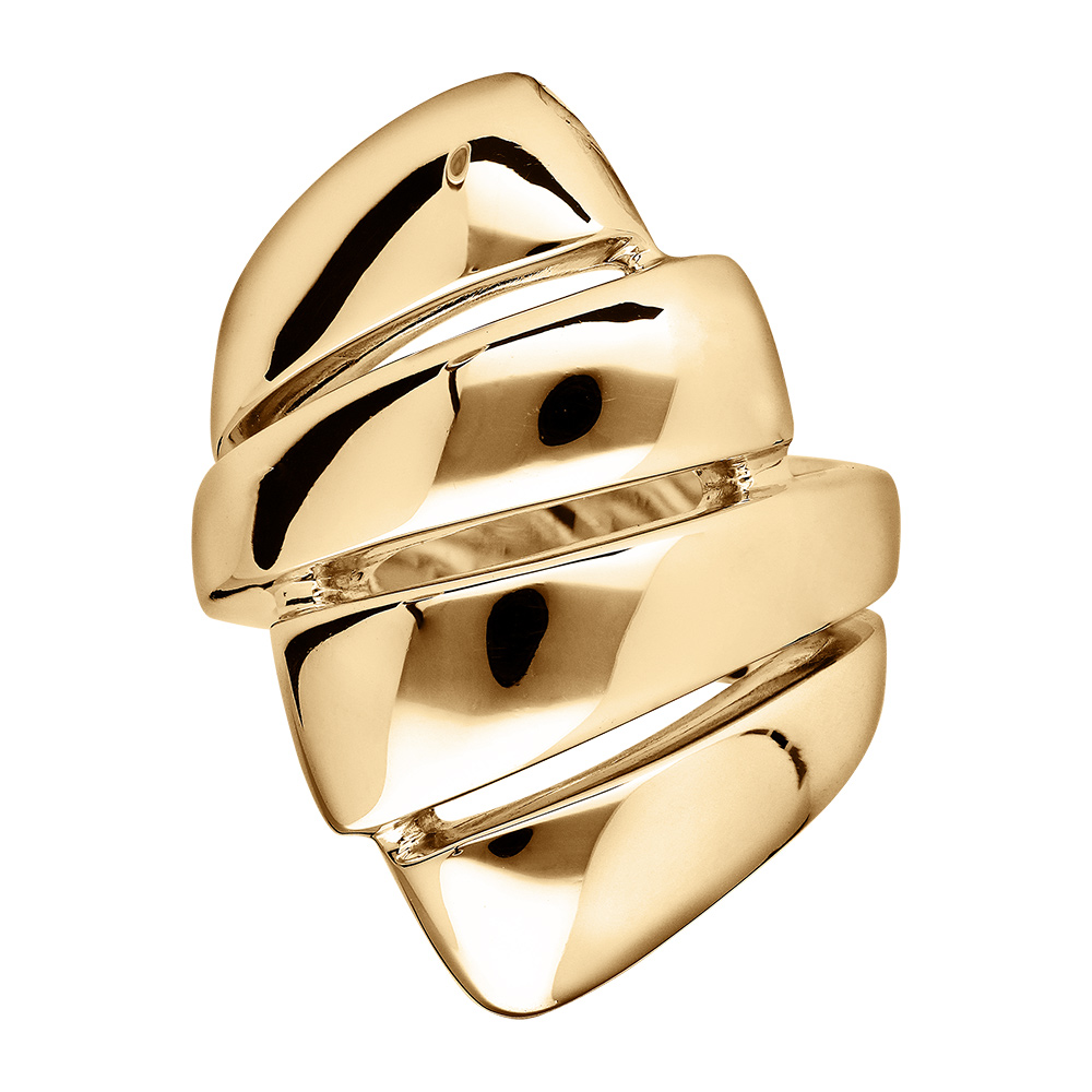 Bague Elixès en vermeil ruban enroulé en forme de croissant Bague Elixès en vermeil ruban enroulé en forme de croissant