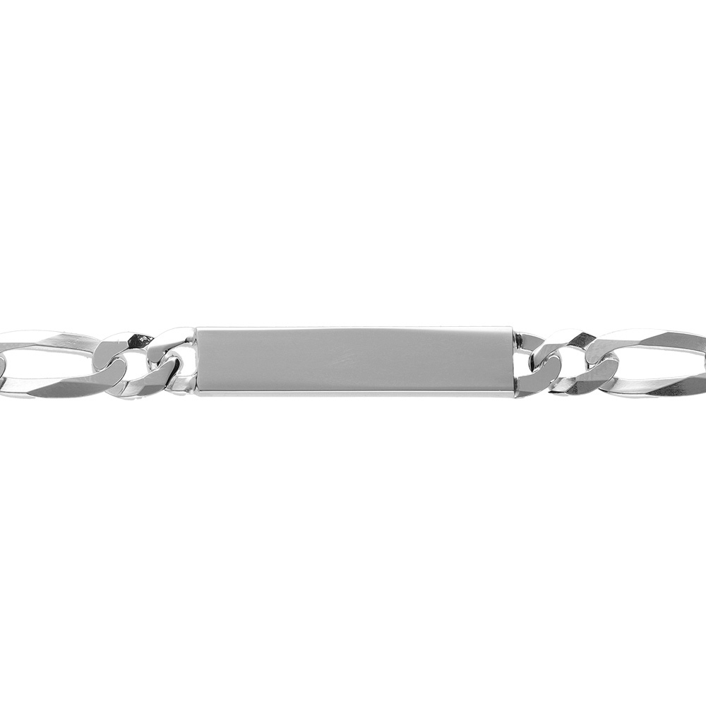 Gourmette en argent maille Hawa� 1+3 largeur 8mm et longueur 21cm - Vue 2