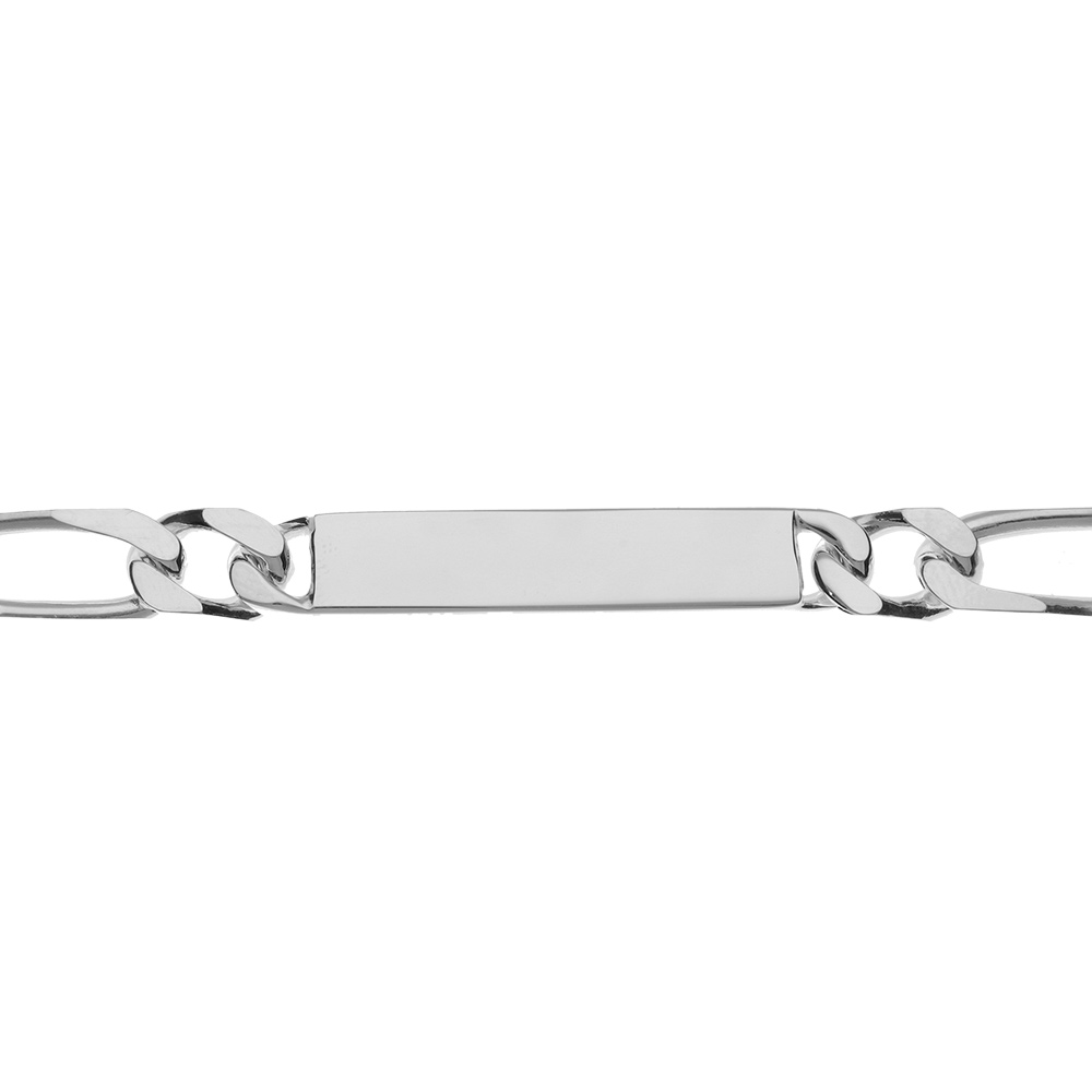 Gourmette en argent maille figaro 1+3 largeur 8mm et longueur 21cm - Vue 2