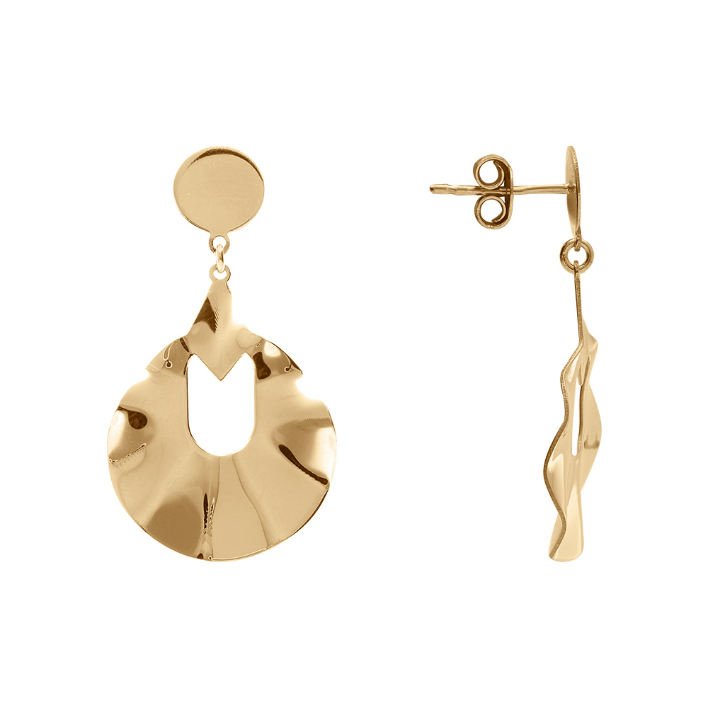 Boucles d\'oreille tige en argent dor� pendante forme g�ometrique 40+5cm - Vue 2