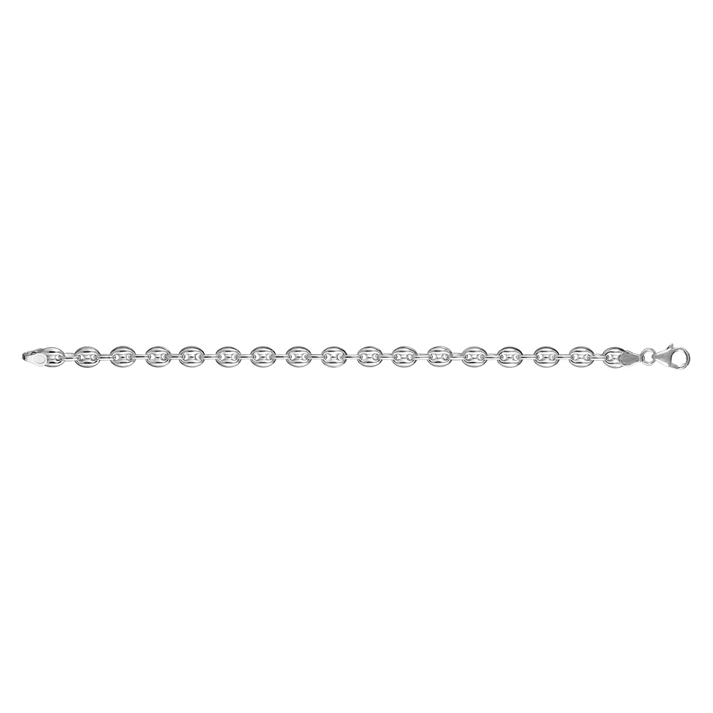 Bracelet en argent cha�ne maille grains de caf� 5mm - longueur 18cm - Vue 2