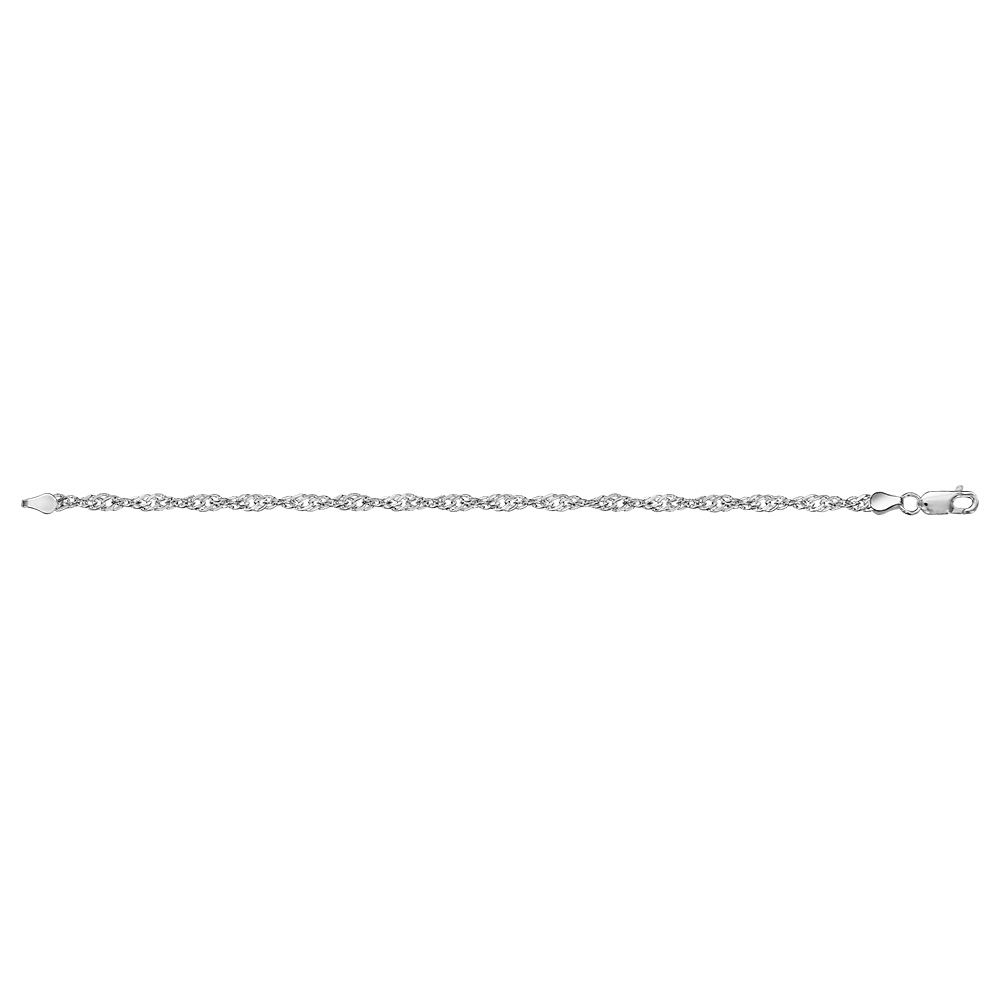 Bracelet en argent cha�ne maille Singapour vrill�e - longueur 18cm - Vue 2