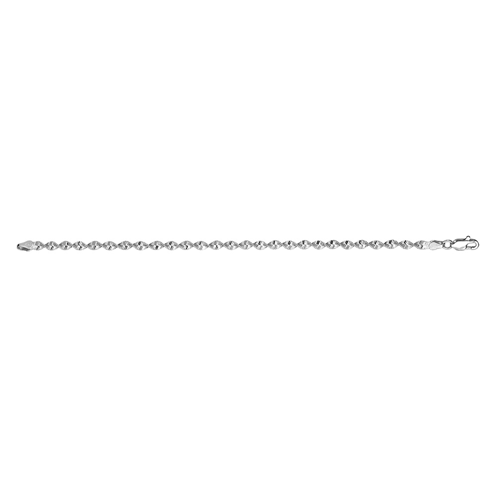 Bracelet en argent cha�ne mailles vrill�es - longueur 18cm - Vue 2