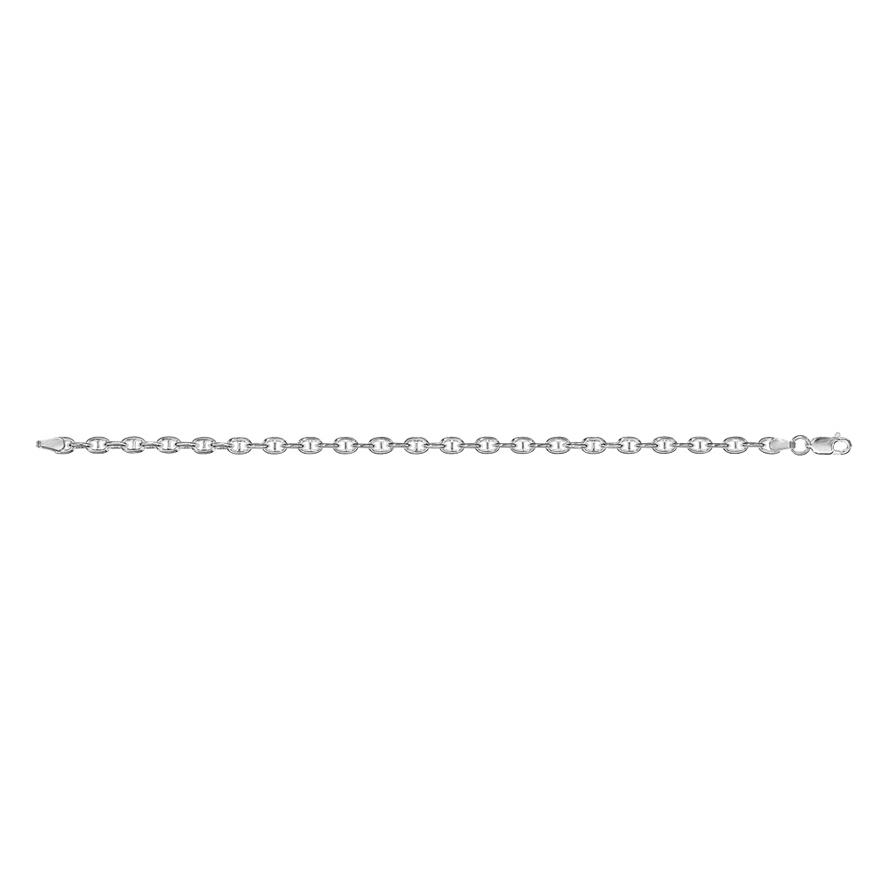 Bracelet en argent cha�ne maille marine tourn�es en alternance - longueur 18cm - Vue 2