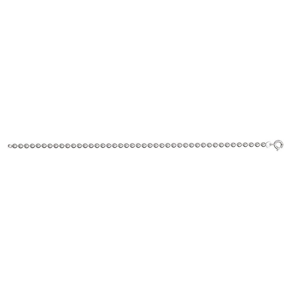 Bracelet en argent cha�ne maille boules largeur 3mm et longueur 18cm - Vue 2