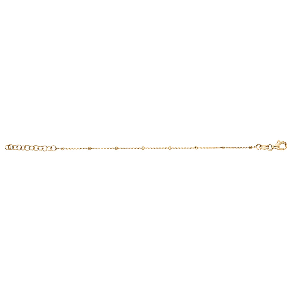 Bracelet en argent et dorure jaune cha�ne avec fines boules 15+3cm - Vue 2
