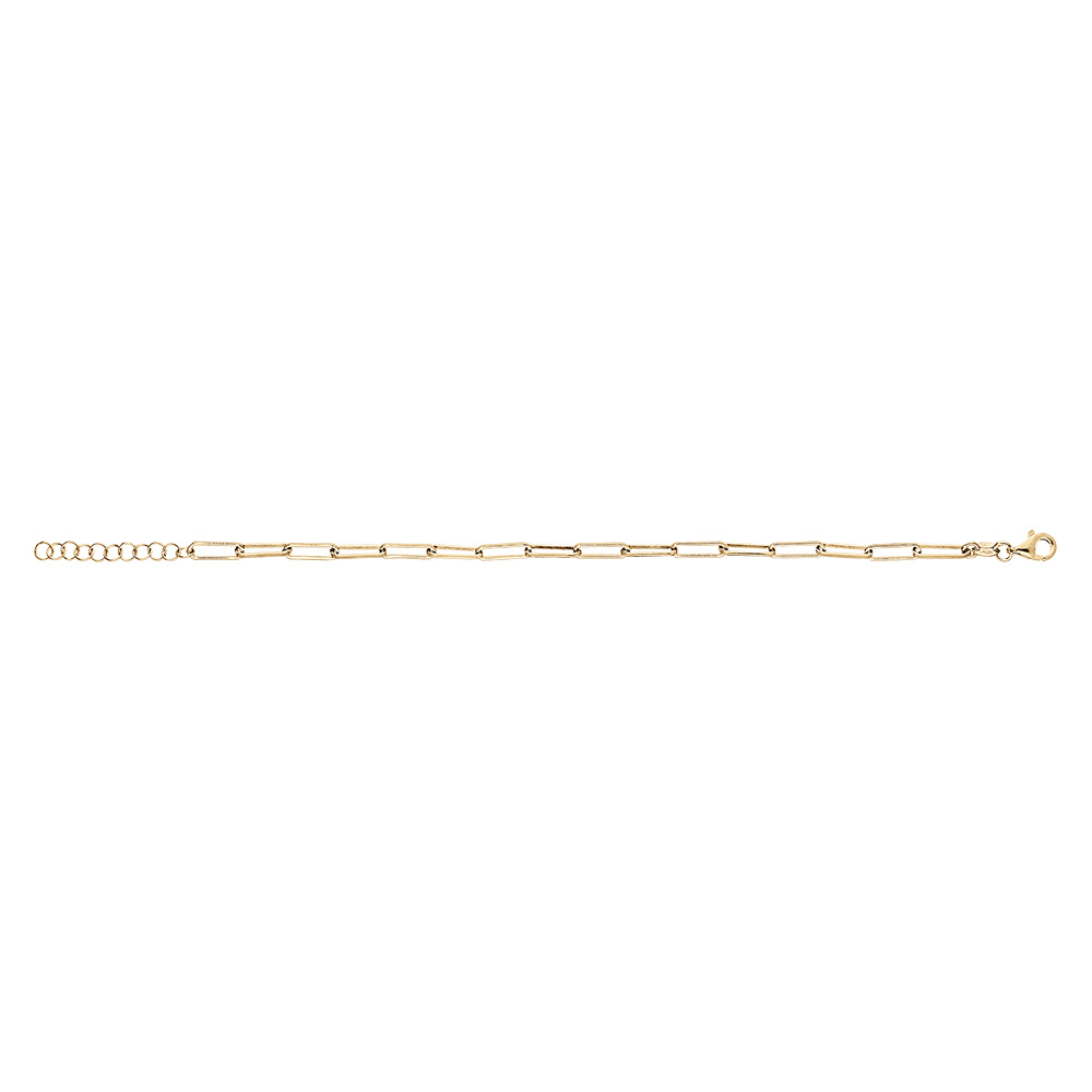 Bracelet en argent et dorure jaune maille longue rectangulaire 16+3cm - Vue 2