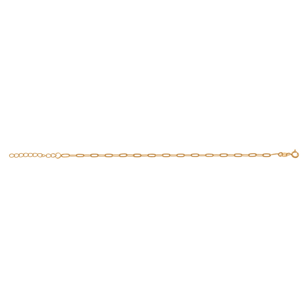 Bracelet en argent et dorure jaune maille rectangulaire largeur 2,6mm longueur 15+3cm - Vue 2