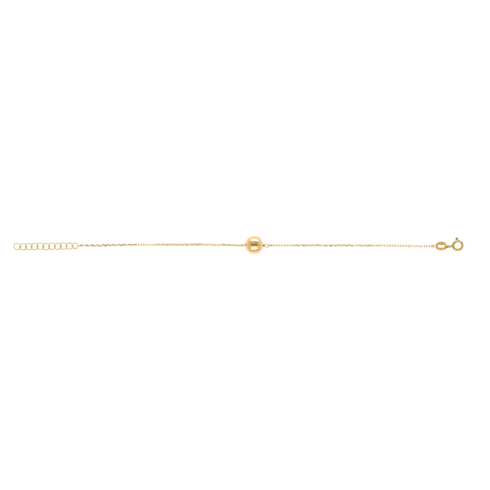Bracelet en argent dor� boule 10mm - 16+3cm - Vue 2