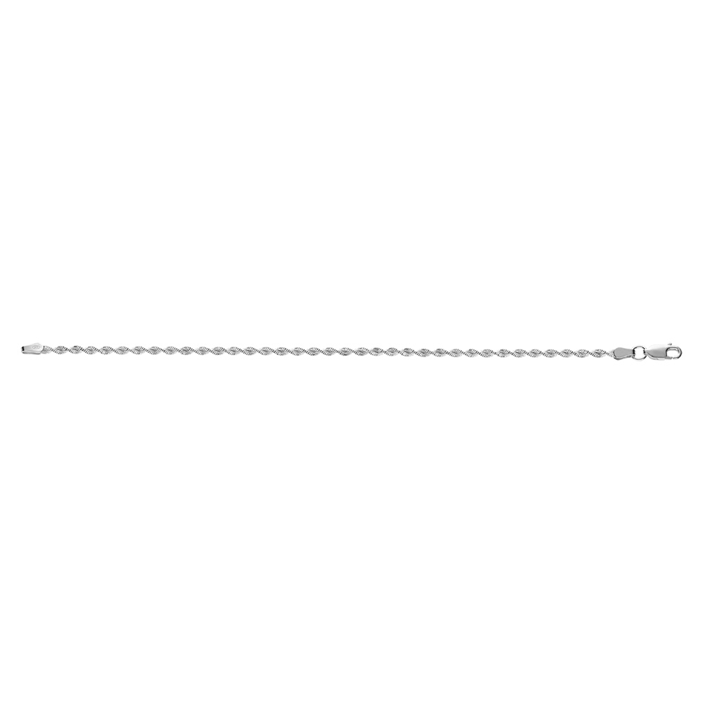 Bracelet en argent cha�ne vrille largeur 3mm et longueur 17cm - Vue 2