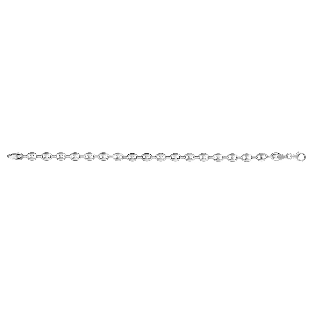 Bracelet en argent cha�ne maille grains de caf� largeur 6mm et longueur 18cm - Vue 2