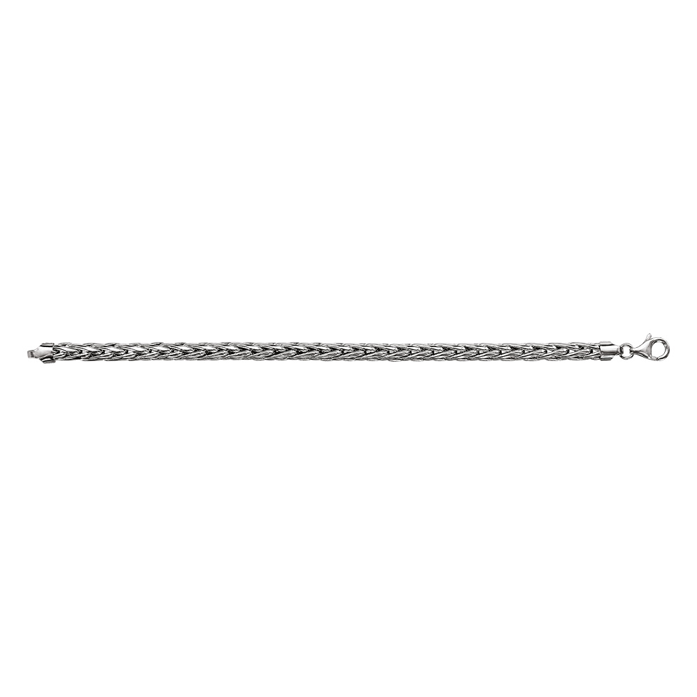 Bracelet en argent rhodi� cha�ne maille palmier - longueur 19cm - Vue 2