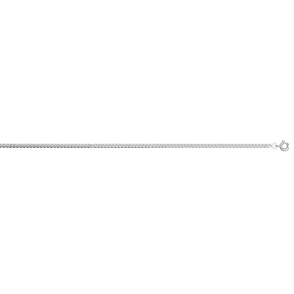 Cha�ne en argent rhodi� maille serr�e largeur 2,5mm et longueur 50cm - Vue 2