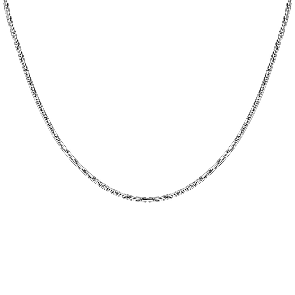 Cha�ne en argent rhodi� maille paloma 1mm - longueur 42cm - Vue 2