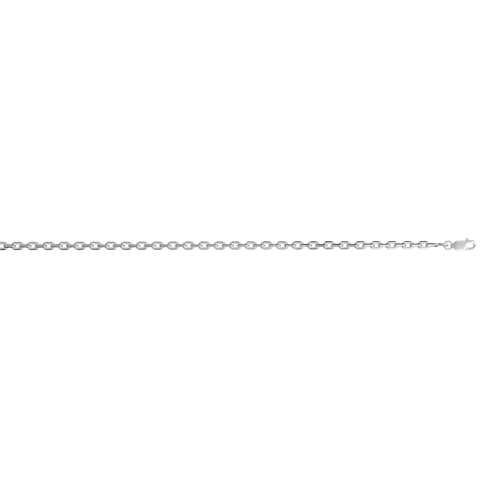 Cha�ne en argent rhodi� maille for�at largeur 2.7mm et longueur 50cm - Vue 2