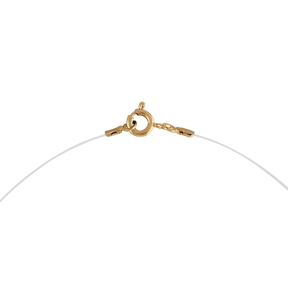 Collier fil nylon fermoir argent dor� - 39cm - Vue 2