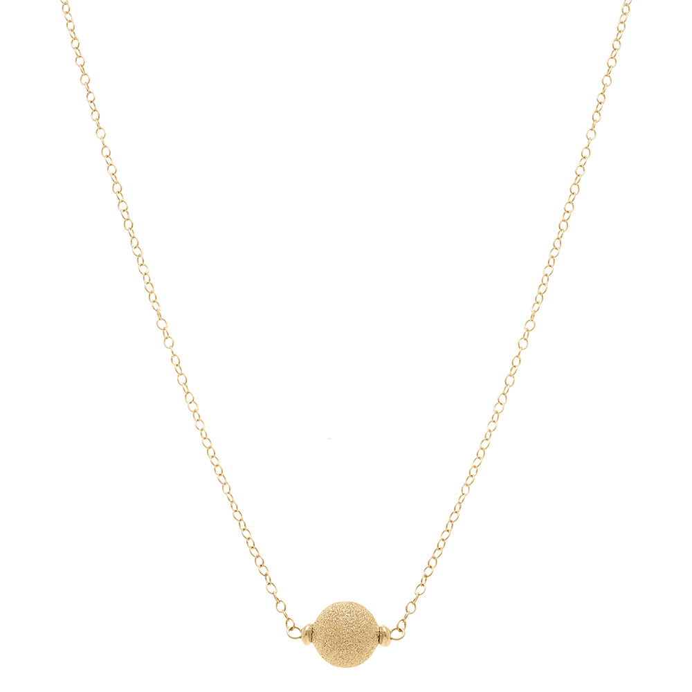 Collier en argent dor� boule givr�e - 38+5cm - Vue 2
