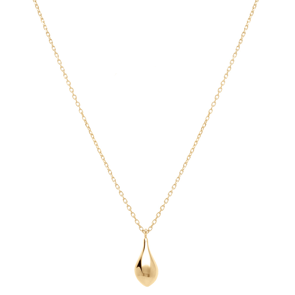 Collier en argent dor� pendentif goutte - 40+5cm - Vue 2