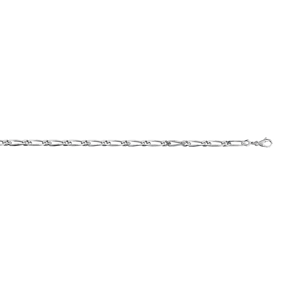 Cha�ne en argent mailles 1+1 largeur 4mm et longueur 55cm - Vue 2